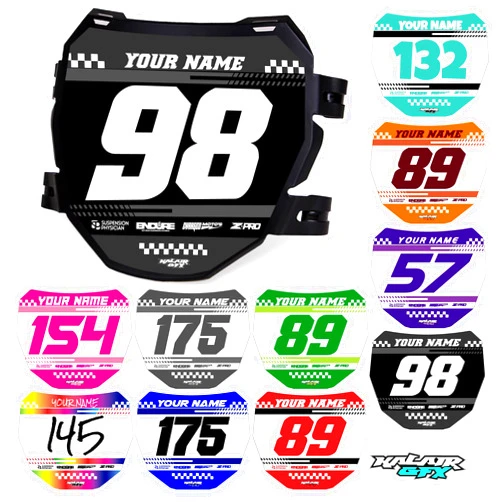 Kalair GFX Custom ODI DH Electric Bike Number Plate Decal - Personalized Racing Graphics with Your Name & Number, Surron Multicolored Eye-catching Plate Design Decals,Plastics NOT Included.