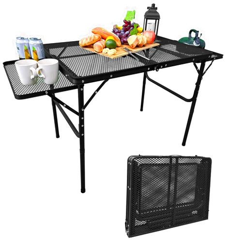 CampLand Folding Table & Foldable Table with Mesh Desktop, Lightweight & Outdoor Table Portable Grill Table for Outside, Camping, Picnic, Beach and BBQ, RV.. (9060B)