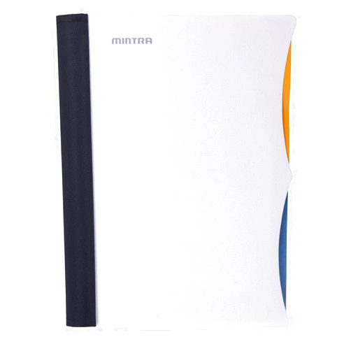 Mintra Office Durable PREMIUM Spiral Notebook, ((White, 2 Subject (6in x 9.5in)), Wire, Fabric Covered Coils, No Snags, Removable Adjustable Pocket Dividers, Ruler, Organization, Customizable