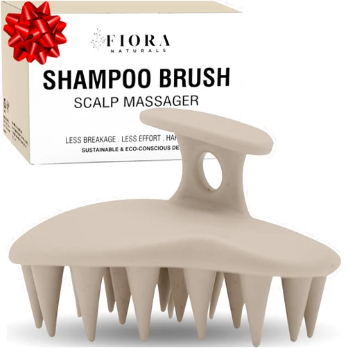 Fiora Naturals Scalp Massager Shampoo Brush - Silicon Scalp Scrubber & Exfoliator for Dandruff Removal and Hair Growth, Scalp Brush for Wet & Dry Hair, Shampoo Brush for Men, Women, Kids - BPA Free