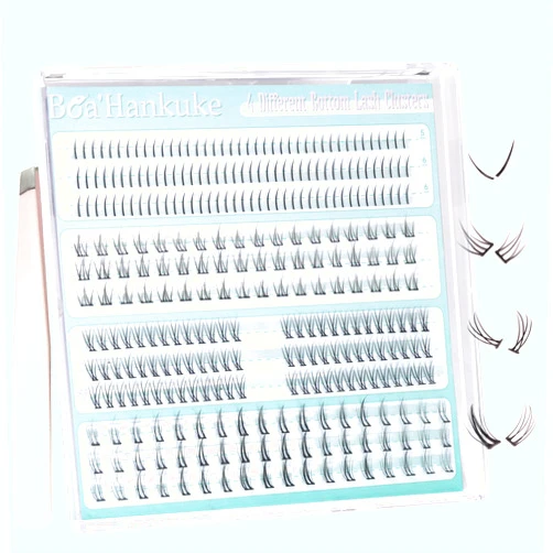 Boahankuke Bottom Lashes Natural 0.07mm Thickness Bottom Lash Clusters Wispy Bottom Eyelashes 306PCS 4 Styles Bottom Lash Extensions by Boahankuke