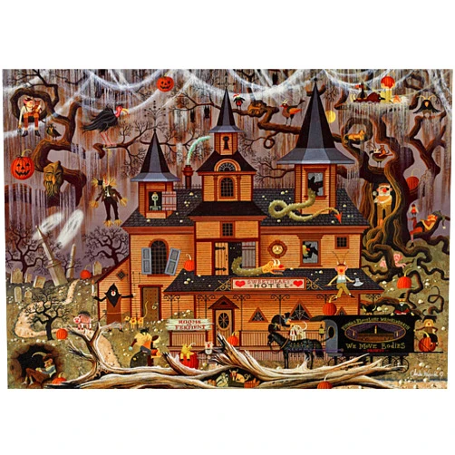 Buffalo Games - Charles Wysocki - Trick or Treat Hotel - 500 Piece Jigsaw Puzzle