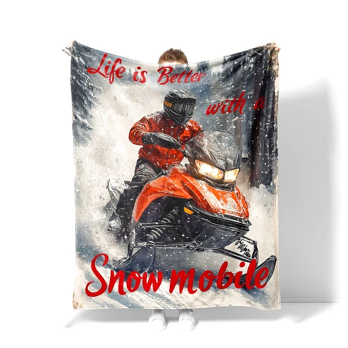 IBTKQSM Snowmobile Blanket Warm Plush Flannel Snowmobiles Throw Blanket Super Soft Fleece Cozy Fuzzy Snow Mobile Stuffed Blanket Gifts for Snowmobile Lover for Kids Teens Adults Room Decor 40