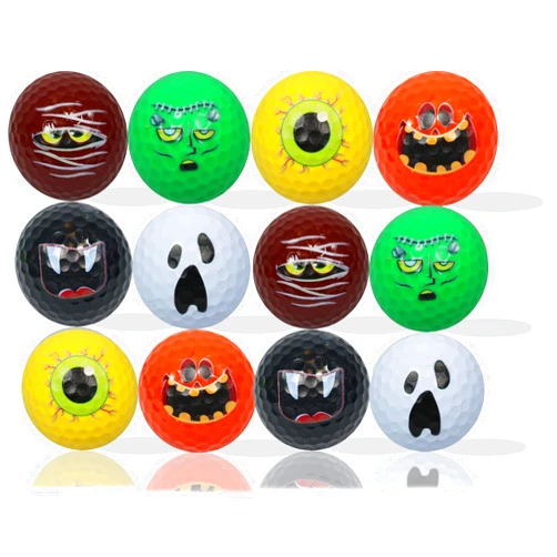 GBM GOLF BALL MANUFACTURERS Halloween Golf Balls – 12 Pack: Assorted Frightening Novelty Designs for Spooky Rounds