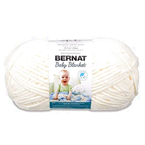 Bernat BABY BLANKET BB Vanilla Yarn - 1 Pack of 10.5oz/300g - Polyester - #6 Super Bulky - 220 Yards - Knitting/Crochet