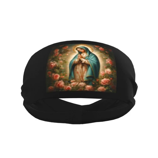 SwpWab Our Lady of Guadalupe Saint Virgin Mary Religious House Multifunctional Headband Unisex Quick-Drying Sports Sweatbands Workout Wristbands