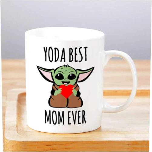 LOZACHE Baby Yoda Gifts for Mom, 11oz Best Mom Ever Coffee Mug for New Mom To Be Mama Women Mothers' Day Gift Birthday Christmas Gift idea Present from Daughter Son Husband (Yoda Mom)