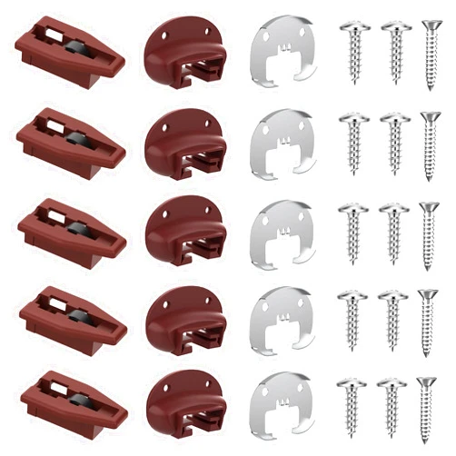 Moestoont Upgrade Rite-Trak II Replacement 5 Set Drawer Guide Kit, Enhanced Commercial Slide Style Drawers Compatible with Rite-Trak II Model #168 with Metal Back Plate and Drawer Stop with Roller