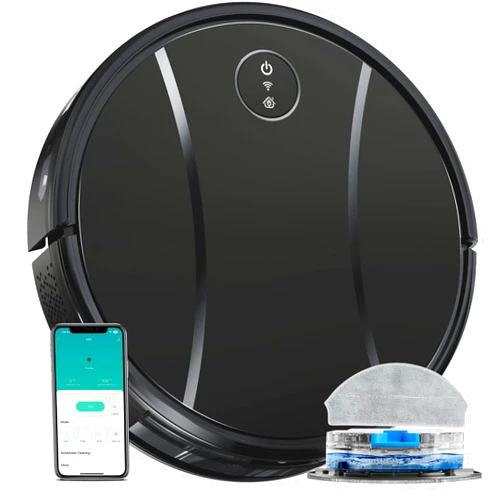 Tipdiy Robot Vacuum and Mop Combo, 4200Pa Powerful Robotic Vacuum Cleaner with Self-Charging, Home Automatic Robot Aspiradora for Hardwood Floor, Low Carpet, Pet Hair, App&Voice&Remote Control