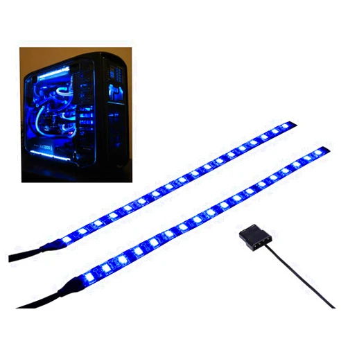 LEDdess DS PC LED Flexible Light Strip Blue Computer Lighting with Magnetic Design for Computer Case Lighting Kit, Blue Desk Moon Lamp (11.8inch,S Series)