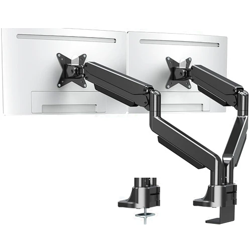 MOUNTUP Dual Monitor Mount fits 17''-42'' Ultrawide Screen, Holds 6.6-33lbs, Dual Monitor Arm Desk Mount, Heavy Duty Gas Spring Monitor Stand for 2 Monitors, Vesa Mount with Clamp/Grommet Base