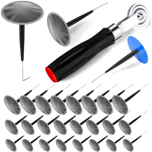Tallew 37 Pcs Tire Plug Patch Kit Rubber Tire Repair Patch Plug Include Puncture Repair Plug Tire Patch Roller Nail Tire Repair for Car Truck Motorcycle (1.5 x 0.15, 1.8 x 0.19, 2 x 0.23)