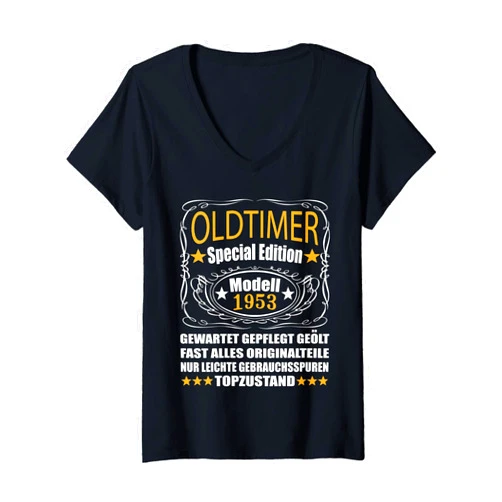 Geburtstagsgeschenk Mann Frau 1953 Geschenkidee Womens 68. Geburtstag 68 Jahre Damen Herren Spruch Lustig V-Neck T-Shirt