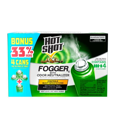 Hot Shot Fogger With Odor Neutralizer, Kills Roaches, Ants, Spiders & Fleas, Controls Heavy Infestations, 24 Count, 2 Ounce