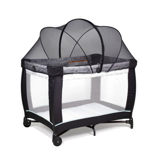Beberoad Love Pack N Play Tent Cover Mosquito Net with 2-Way Zipper for Travel Crib/Playpen (Black)