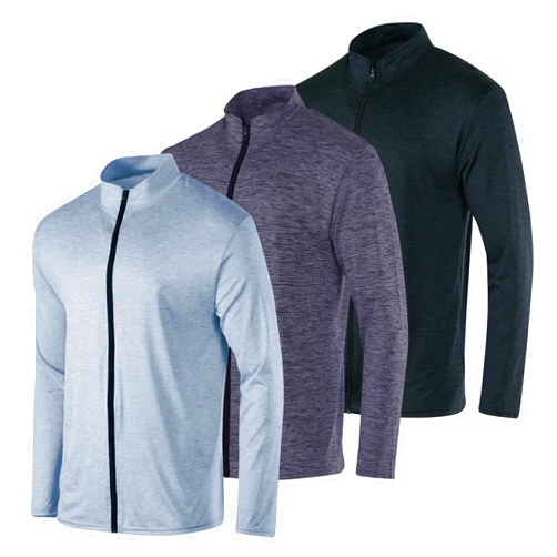 Real Essentials 3 Pack: Mens Dry-Fit Long Sleeve Full Zip Hoodie & Jacket- Athletic Running Jacket (Available in Big & Tall)