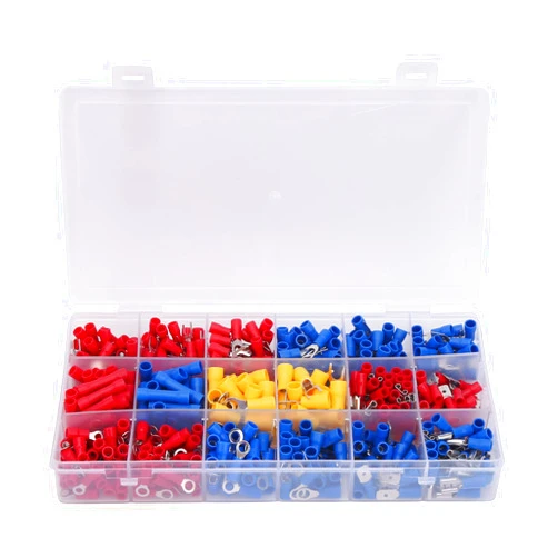Yuecoom 520Pcs Wire Connector Kit, Cold Pressed Terminal Set Insulated Crimp Connectors Electrical Industrial Supplies