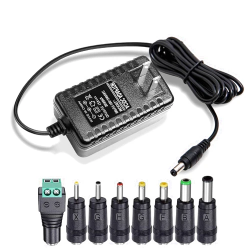Draw a dragon 12V 2A AC Adapter Charger with 8 Tips, ac/dc Adapter 100-240v, 50/60hz 12 Volts 2000mA DC in 12V Power Supply Cord for Seagate & WD My Book WD LED Strip Light, CCTV Camera,Router, DC 12V 1.5A 1a Cable
