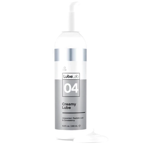 LUBELAB Water-Based Thick Creamy White Lube, Unscented 8.3 Fl. Oz Hypoallergenic Smooth Slippery Lubricant for Couples, Made in USA | Package May Vary