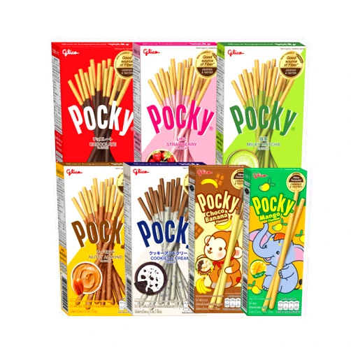 Pockys Pocky Biscuit Stick 7 Flavor Variety Pack (Pack of 7) Chocolate, Strawberry, Matcha Green Tea, Cookies & Cream, Almond, Mango and Choco Banana/Wonder Package, Products of Thailand