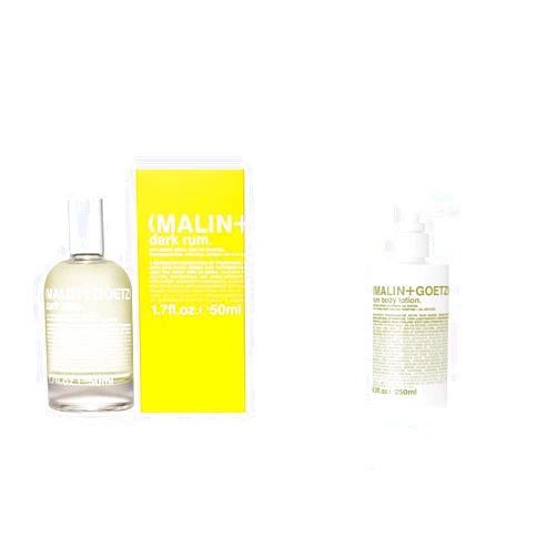 Malin + Goetz Bundle of Dark Rum Eau De Parfum and Rum Hand + Body Wash 8.5 Fl oz – Dark & Spicy Aroma Fragrance Scent and Rum soothing hydrating lotion, Natural ingredients