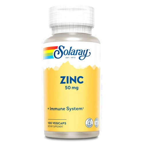 Solaray Zinc 50mg Immune Support Capsules, 100 Count, Vegan, Pumpkin Seed