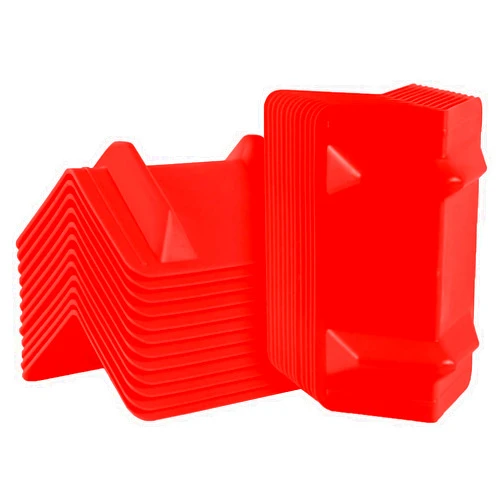 SALUINOKI 24 Pack Flatbed Edge Corner Protector for Cargo Shipping, Plastic Ratchet Strap Protectors for Tie Downs, Corner Guards for Straps Red