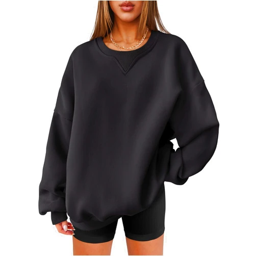 ANRABESS Womens Sweatshirts Oversized Fleece Crew Neck Pullover Hoodies Casual Comfy 2024 Fall Fashion Basic Sweatshirt