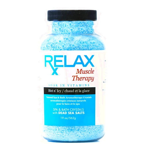 Relax Spa & Bath - Muscle Therapy Epsom Salt, 19 oz - Natural Aromatherapy Crystals with Dead Sea Salts for Pain & Swelling, Spa & Hot Tub Safe