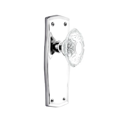 Nostalgic Warehouse 755002 Privacy Prairie Plate with Crystal Victorian Knob, 2.75