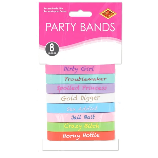 Kalan Beistle 8 Piece Silicone Wristbands Bracelets Bachelorette Party Supplies Favors,Multicolor,Standard Size
