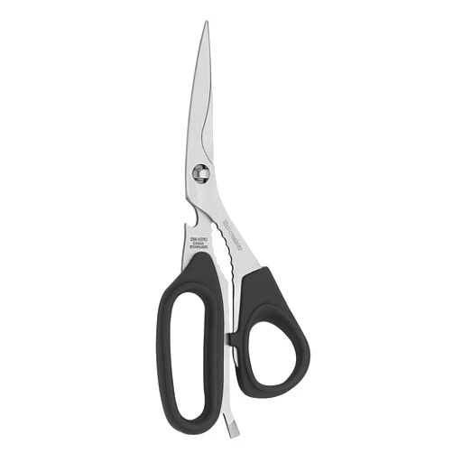 Messermeister 8.5-Inch Take-Apart Utility Shears, Black - Includes Screwdriver, Nut Cracker, Jar Lid Opener/Gripper, Bottle Opener & Bone + Twig Cutter - Suitable for Right-Handed Users