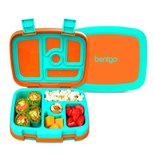 Bentgo® Kids Bento-Style 5-Compartment Leak-Proof Lunch Box - Ideal Portion Sizes for Ages 3 to 7 - Durable, Drop-Proof, Dishwasher Safe, BPA-Free, & Made with Food-Safe Materials (Orange)