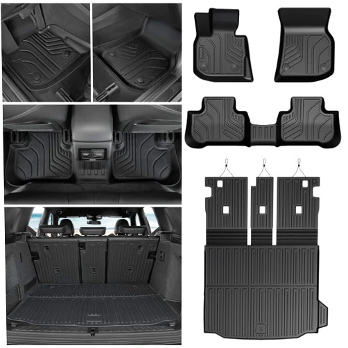 GALVAGNITE Floor Mats for BMW X3 G01 2018-2024, All Weather Floor Mats Trunk Cargo Liner with Backrest Protectors Accessories, Full Coverage Set (Not fit X3 30e)