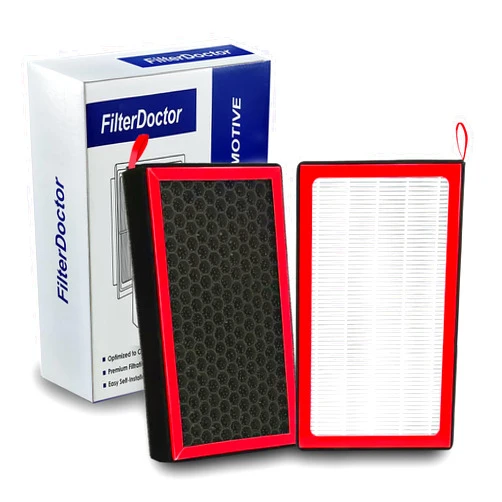FilterDoctor 2 Pack HEPA Cabin Air Filter for Tesla Model 3 and Model Y 2016-2024 with Activated Carbon, Cabin Air Filter Replacement for Tesla Model, Easy Install and Fresh Air Intake Filter