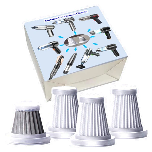 Feenynic Replacement Filters Compatible with Saker, Sakerplus, AUXTUR, Fanisic, Ekbas, Giftalk, PeroBuno, XCOOL Etc., 4PCS Filters Included for 3-in-1 Vacuum, Desktop Car PC Table Top Handheld Vacuum