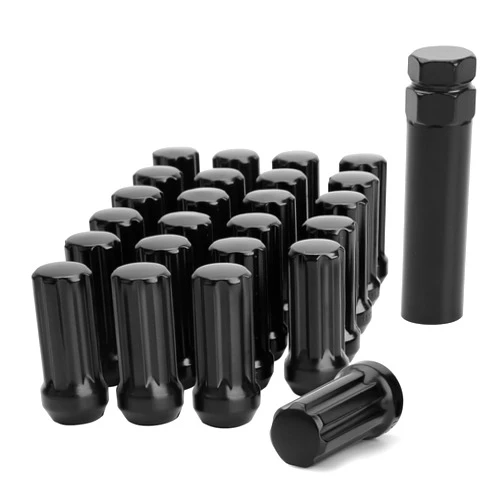 Glorider M14x1.5 Lug Nuts Black, 24pcs Truck Lug Nuts for 6 Lug Aftermarket Wheel, 2