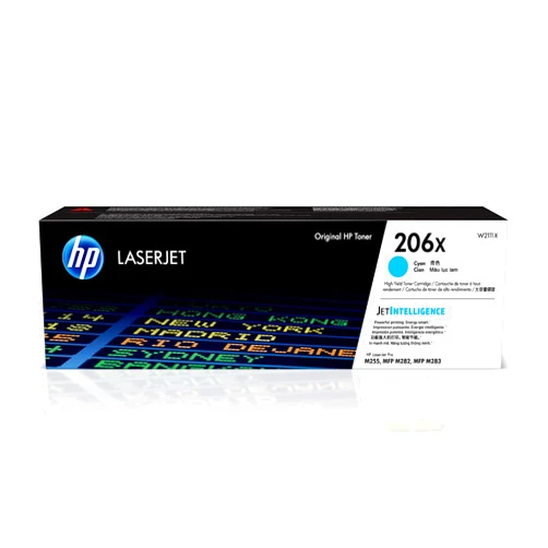 HP 206X Cyan High-yield Toner Cartridge | Works with HP Color LaserJet Pro M255, HP Color LaserJet Pro MFP M282, M283 Series | W2111X