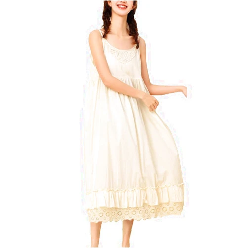 Vanrose Jan Womens Embroidered Maxi Dress for Summer Lace Adjustable Spaghetti Strap Dresses A-Lined Loose 47
