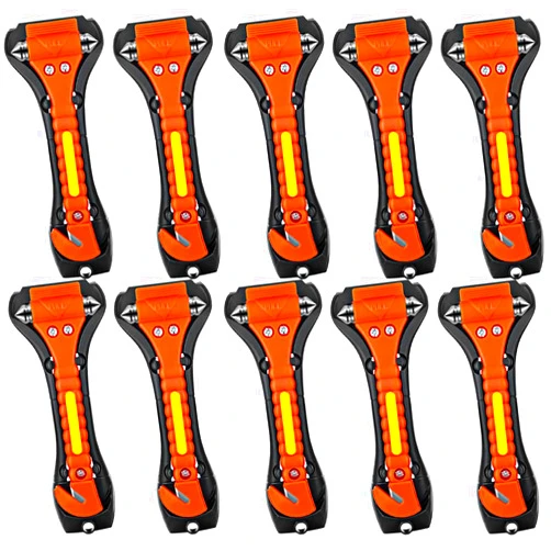 OUCPC 10 Pack Car Safety Hammer, Auto Emergency Escape Tool Car Window Glass Breaker and Seat Belt Cutter for Family Rescue, Car Life Saving Survival Kit