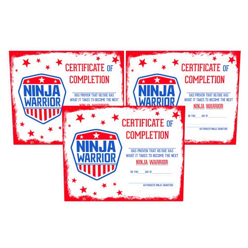 Silly Goose Gifts Ninja Warrior Themed Party Supply Package Bundle Set (Certificate Set of 12)