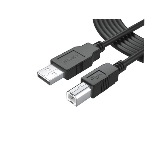 PWR+ 12Ft Extra Long USB-Printer-Cable 2.0 for HP OfficeJet Laserjet Envy, Canon Pixma, Epson Workforce, Stylus, Expression Home, Brother, Silhouette Cameo, Dell Scanner Fax Cord