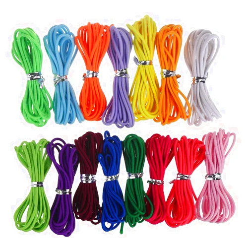 CCINEE 32 Yards 2mm Elastic Band Cord Bracelet String Rubber Rope 5 Colors 6.6ft/pcs for Bracelet,Beading,Jewelry Making by CCINEE