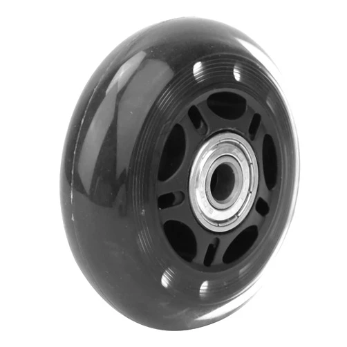 Garosa 3 inch Caster Wheel with 608ZZ Bearing 76x24x8mm Silent Black Transparent PU Wheel Replacement for Luggage Cart Roller Skate Replacement Wheels