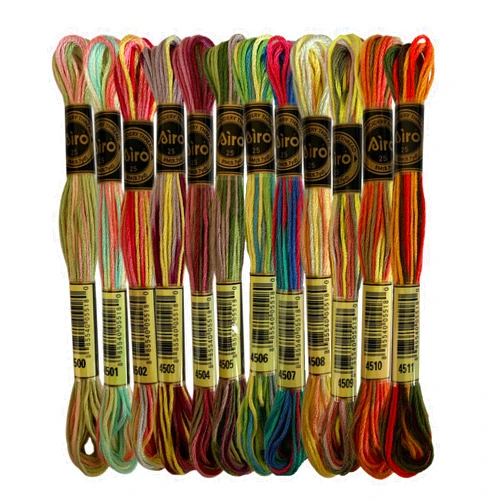 SEWCRANE 12 Skeins Magical Color Variations Floss Pack Six Strand Embroidery Variegated Cross Stitch Threads, Multi Color Set A