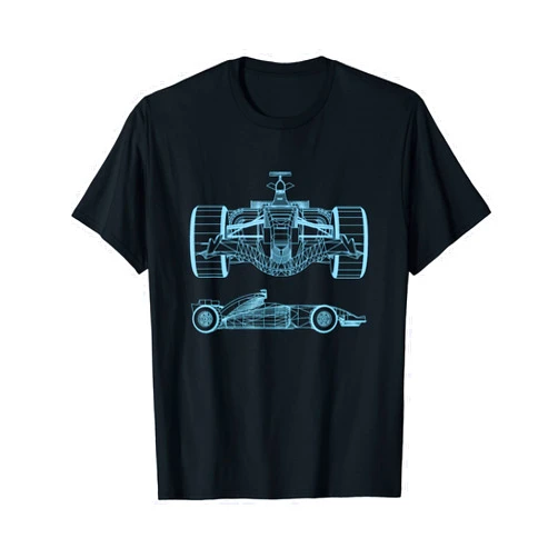 One Racing Formula Racing Car Silhouette Mechanical Engineering draw Short Sleeve T-Shirt
