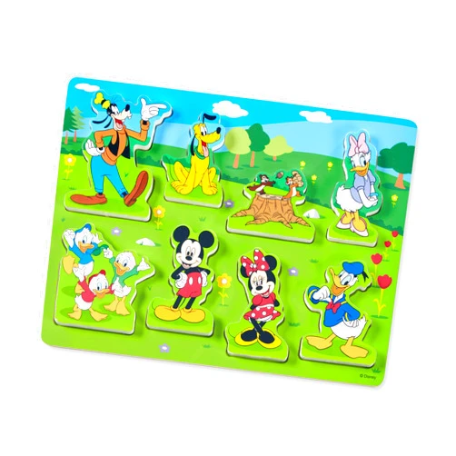 Melissa & Doug Disney Mickey Mouse Wooden Chunky Puzzle (8 pcs) - Disney Characters Wooden Puzzle, Mickey Mouse Puzzle For Toddlers And Kids Ages 2+