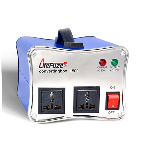 LiteFuze 1500W Voltage Converter - 110v to 220v & 220v to 110v Step-Up/Down Transformer - Dual Circuit Breaker Protection - Universal Output - Converting Box Tech - CE Certified with 5-Year Warranty