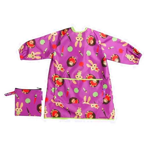Tidy Tot - Long Baby Bib - Mess Proof Long Sleeve Feeding Smock with Large Food Catcher Pocket - Waterproof Bib