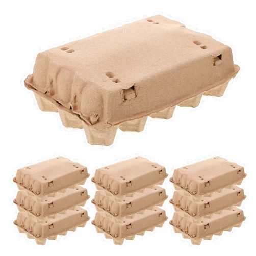HOLIDYOYO 10pcs Chicken Egg Cartons 15 Count Paper Pulp Egg Carton Egg Holders Empty Egg Cartons Egg Tray Holder Containers for Fresh Farm Chicken Eggs Duck Eggs